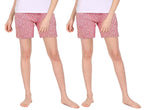 Lyra Pure Cotton Printed Night Shorts For Women