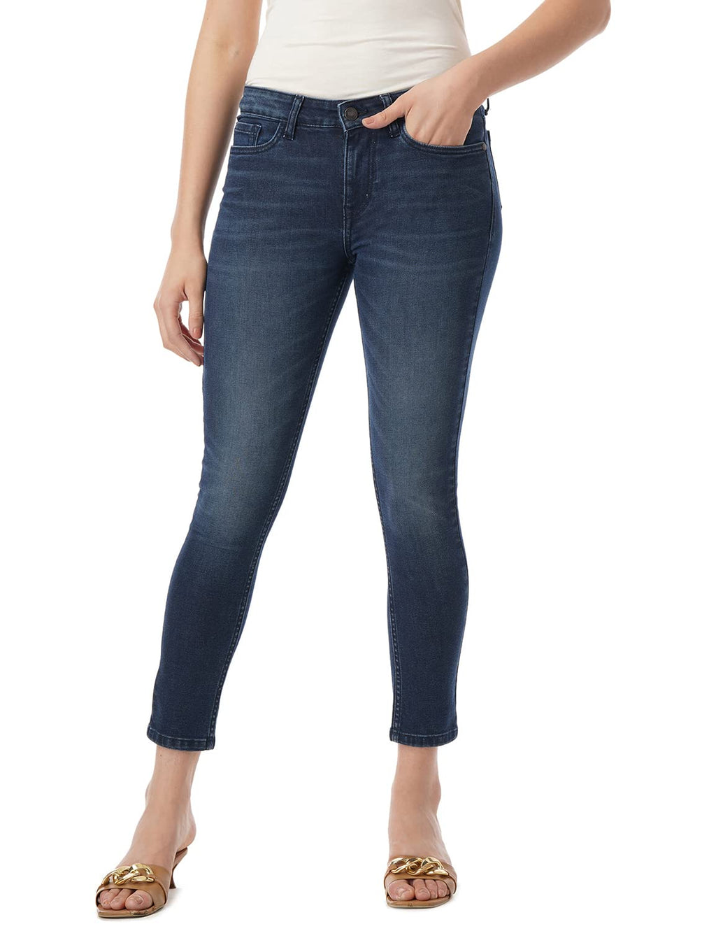 INKD Womens Skinny High Rise Jeans (INKSS23WJN-014NW_Super Sapphire_36)
