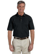 Mens Tall 6 oz Ringspun cotton Piqu Short-Sleeve Polo - BLAcK - XLT(D0102H7NB0J)
