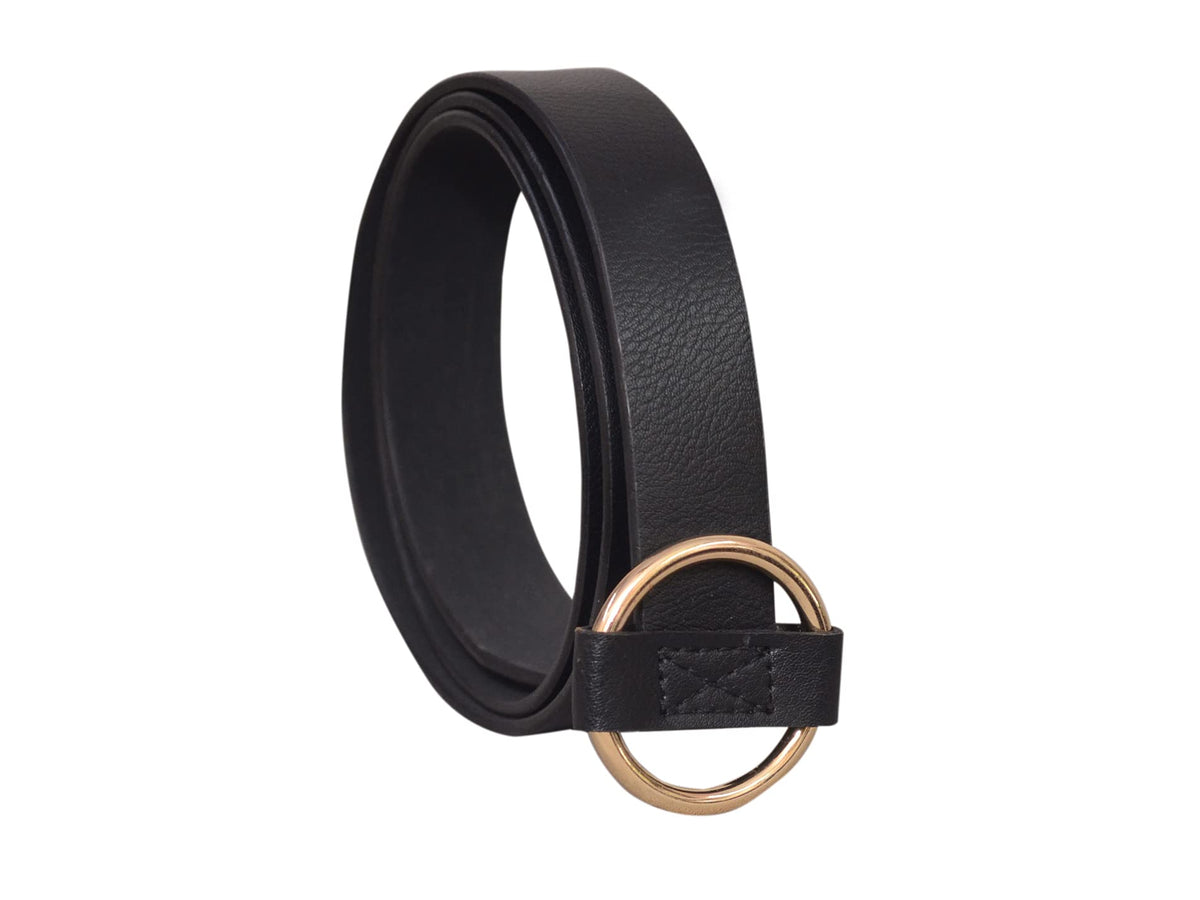 Urbanity Ladies Black Synthetic Leather AutoLock Belt Fits Upto 38 Inches Waist 26