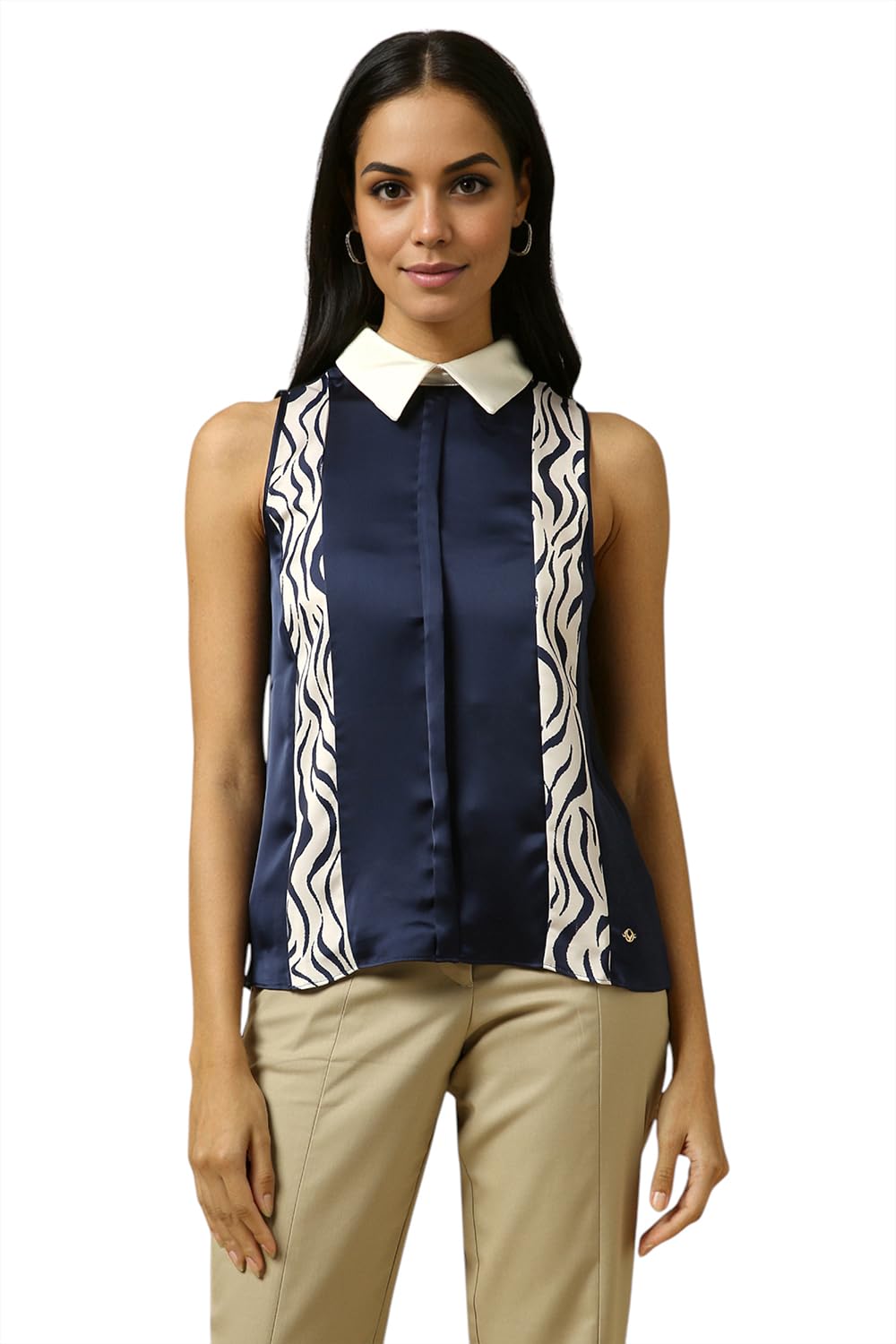 Allen Solly Women Regular Fit Printed Formal Sleeveless Top