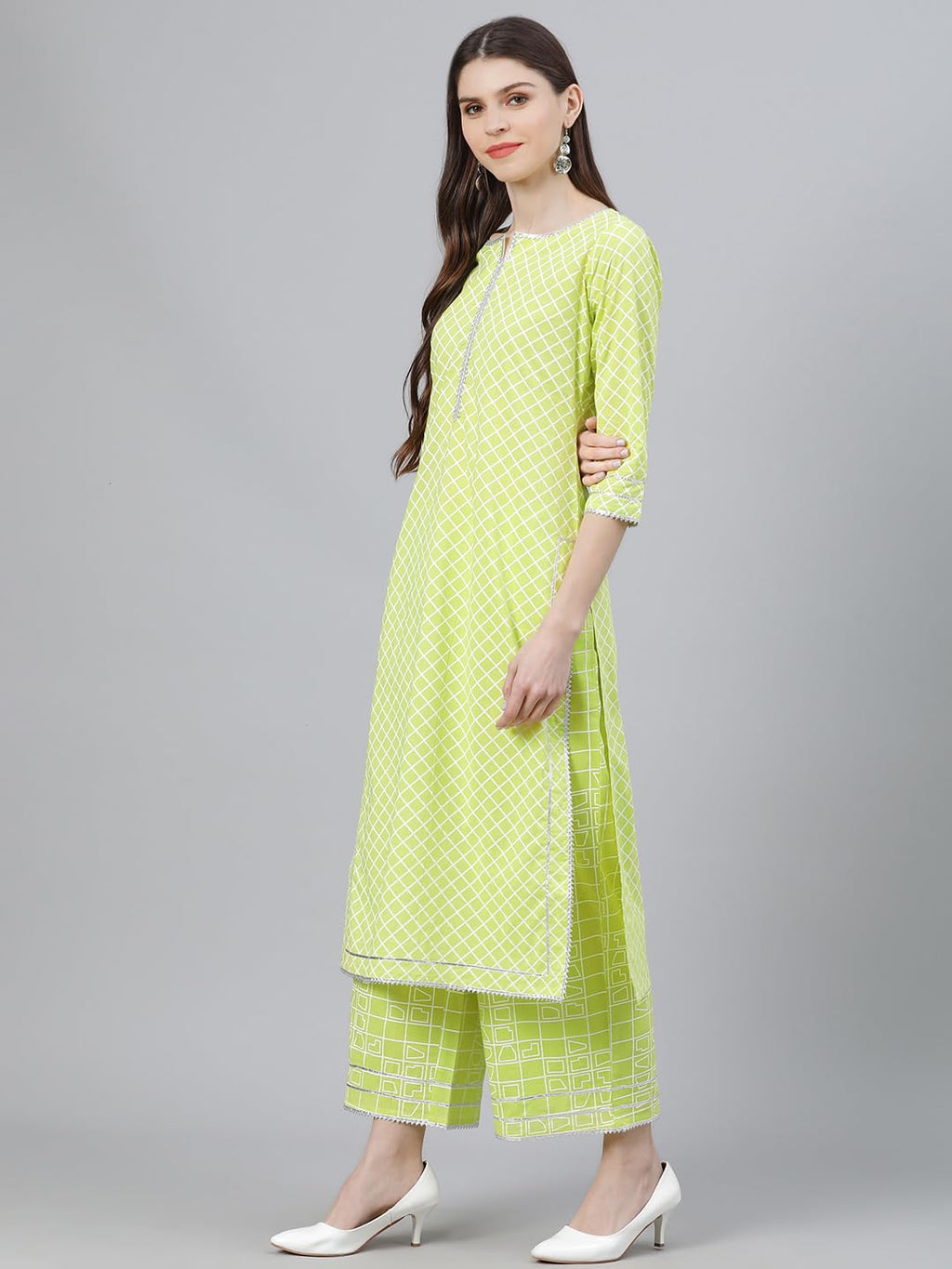 Libas Womens Cotton Kurta Sets (6915_Green