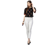 ANNI DESIGNER Womens Cotton Regular Top (TP-COT-10165-BLACK_L_Black_Large)