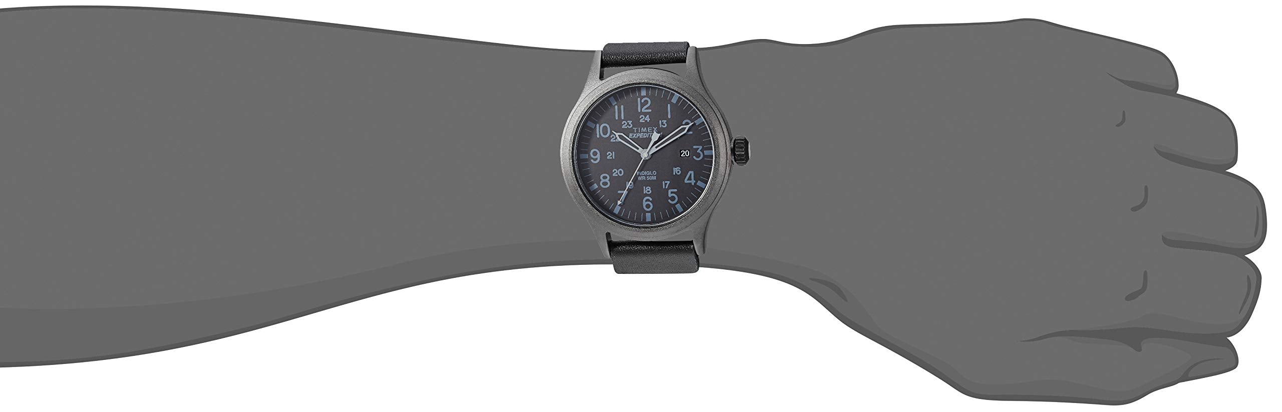 Timex Men's Expedition Scout 40mm Watch - Black Case Black Dial with Black Fabric & Leather Strap