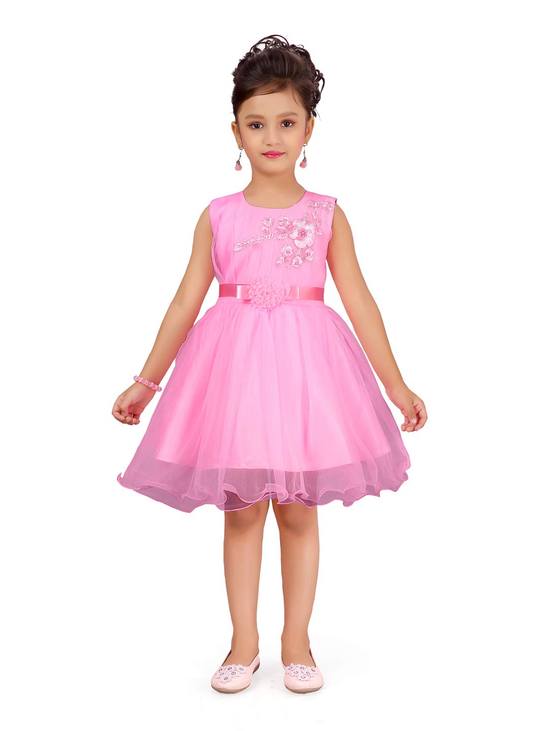 Aarika Girls Dress (DFK-24314_Pink 26)