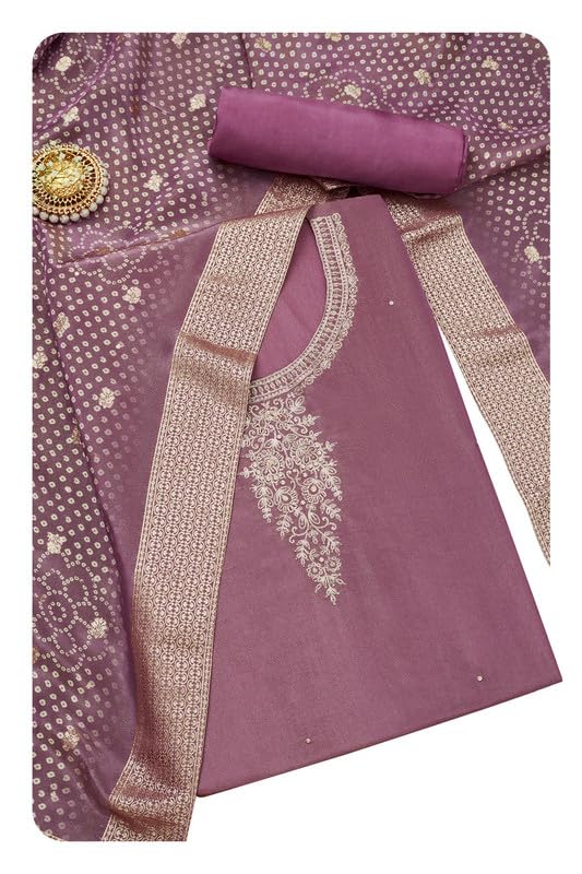 Soch Women Tissue Embroidered Unstitch Dress Material with Zardosi