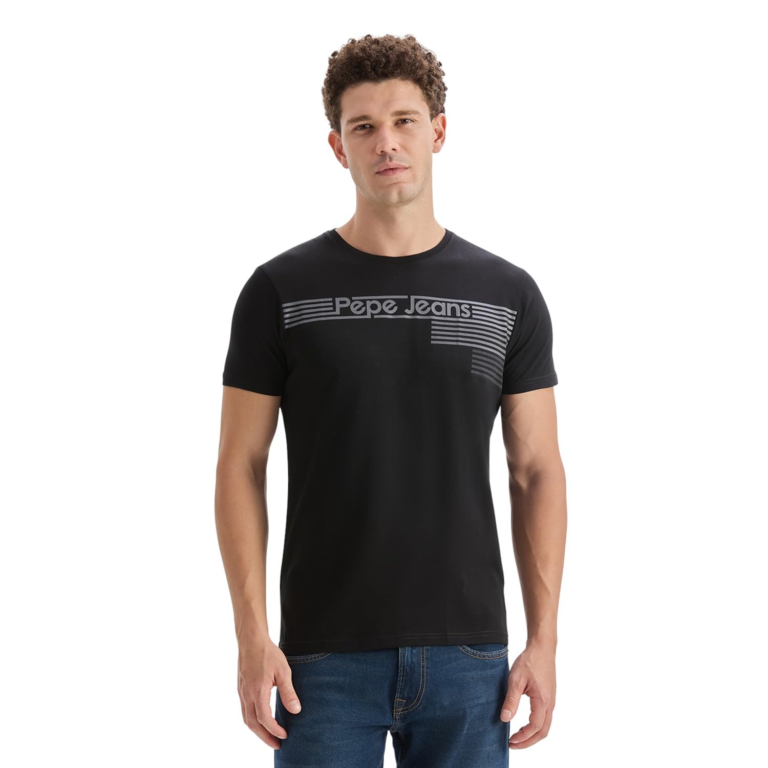 MenS Black Graphic Print T-Shirt