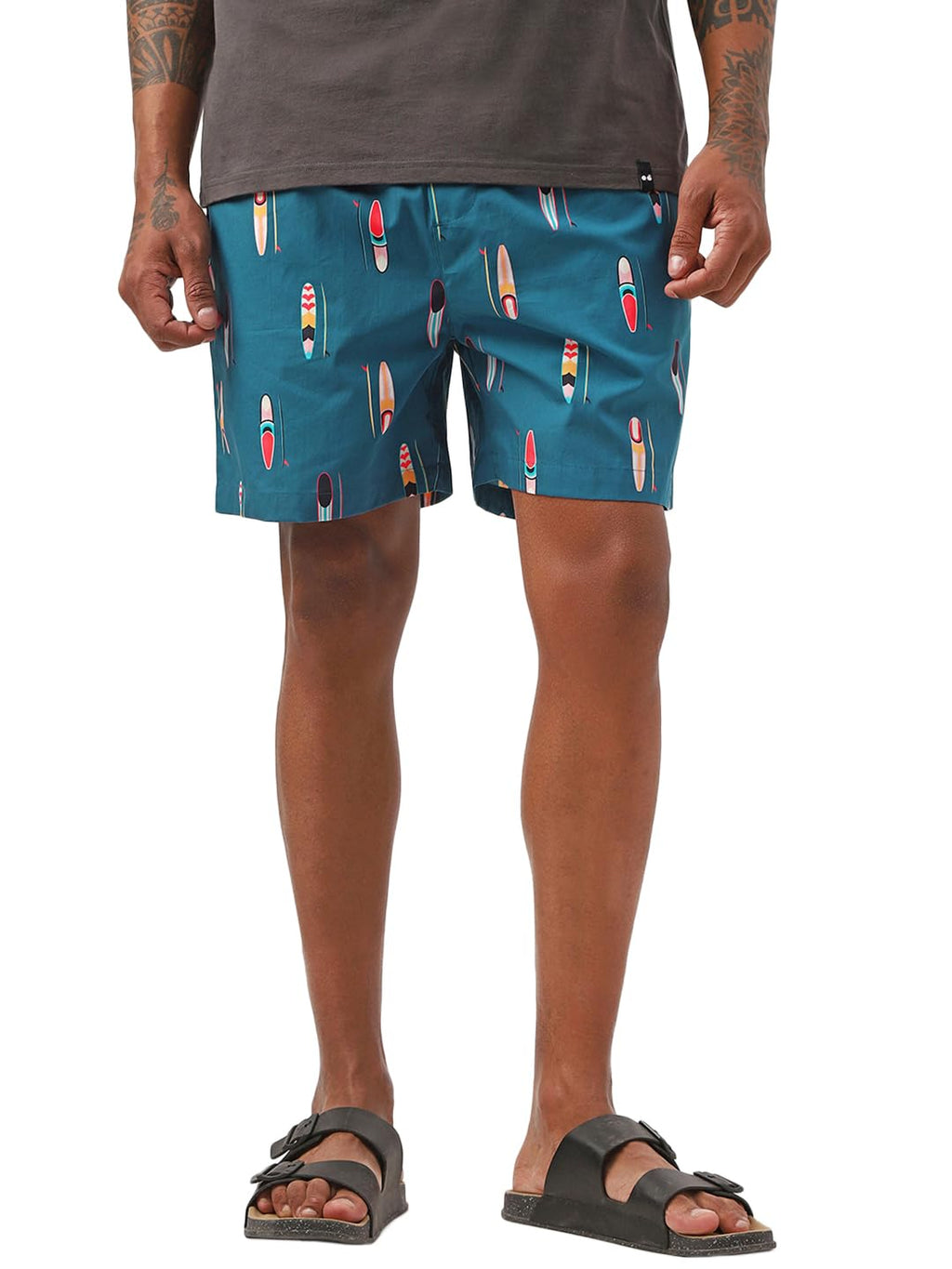 Bewakoof Mens All Over Printed Regular Fit Poplin Cotton Boxer_659519_Blue_S