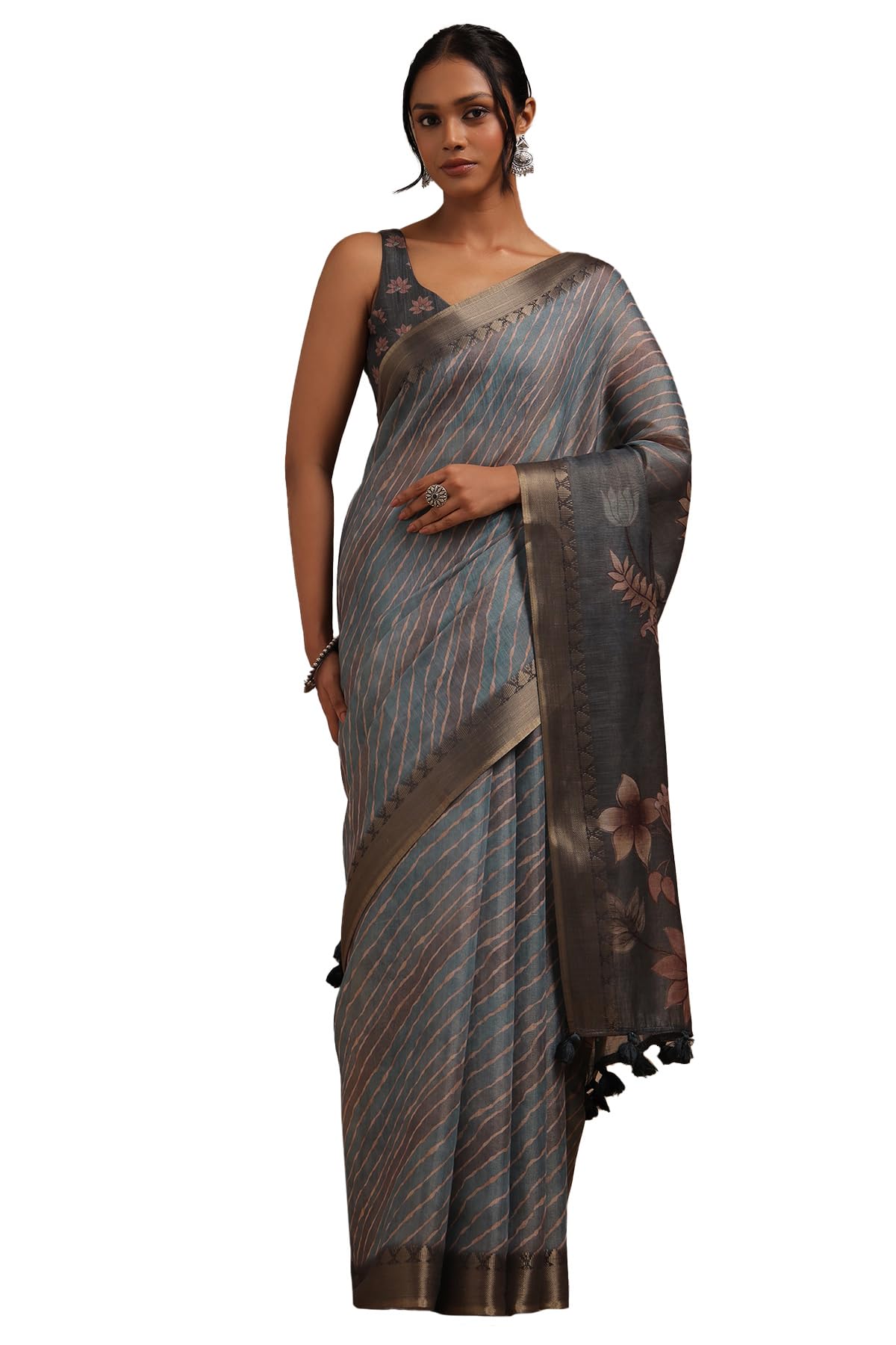 Soch Women Tissue Leheriya Print Saree