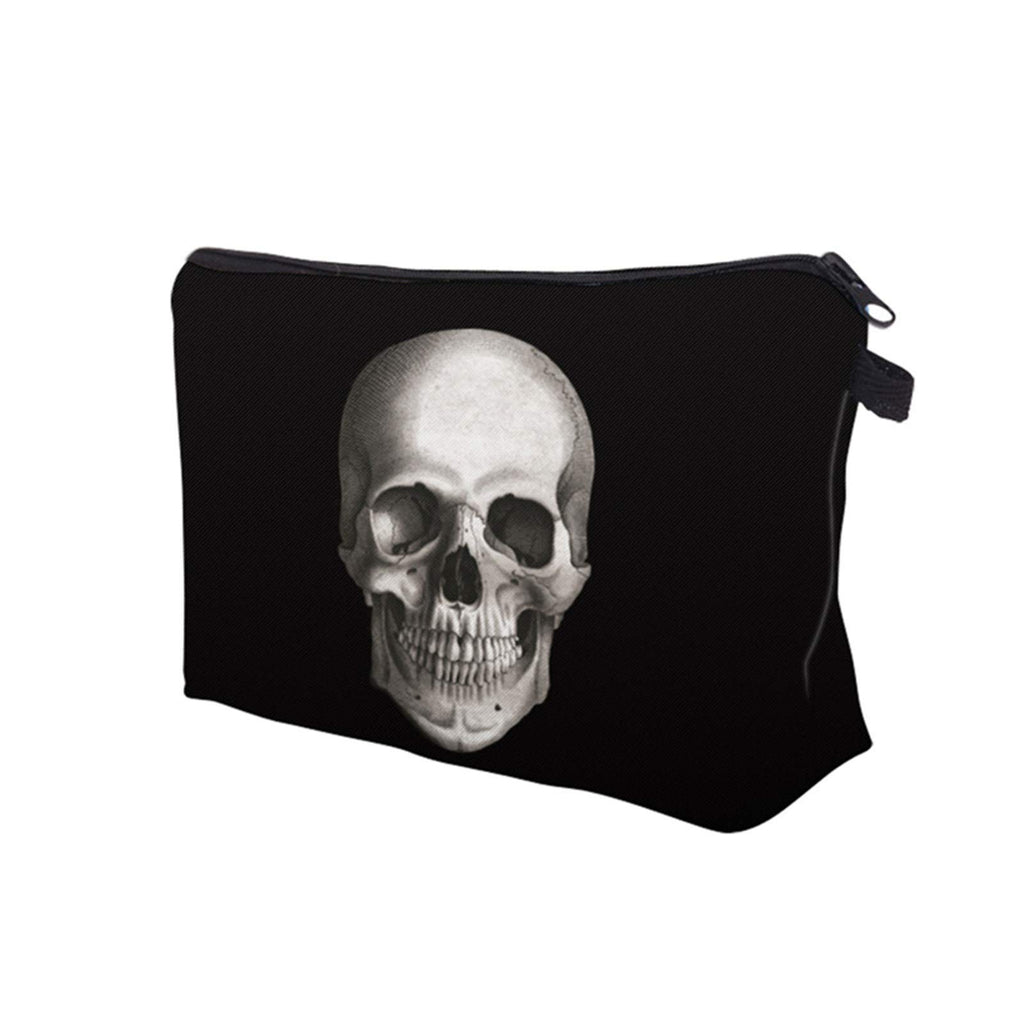 Deanfun Cosmetic Bag for Women, Skull 3D Printed Black Cool Makeup Bags Waterproof Travel Storage Toiletry Bag Accessories Gifts