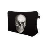 Deanfun Cosmetic Bag for Women, Skull 3D Printed Black Cool Makeup Bags Waterproof Travel Storage Toiletry Bag Accessories Gifts