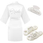 Bride to Be Gift Set, Bride Slippers, I Do Slippers, Bride Robe, Bride Hair Claw Bride Hair Clip, Bridal Wedding Robe, Wedding G