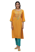Aurelia WomenS Yellow Embroodered Festive Kurta