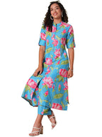 ANNI DESIGNER Women s Straight Printed Viscose Kurta with Trousers, Green, L