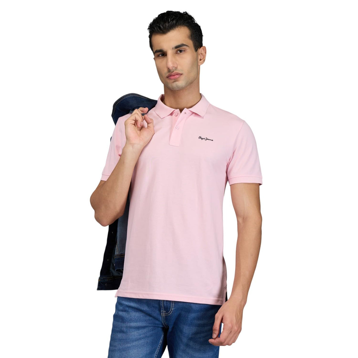 Pepe Jeans Pink Solid Men Short Sleeve Polo TShirt 2
