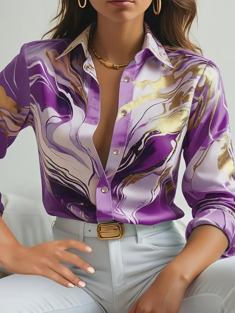 Indoprimo Satin Printed Stylish Shirt For Women
