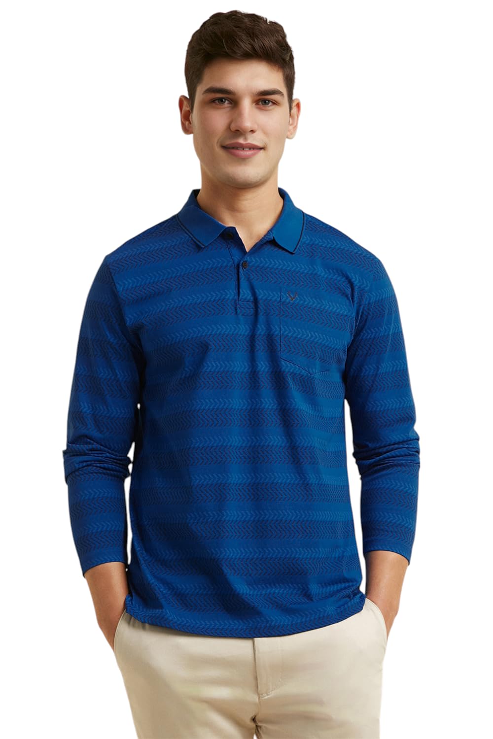 Allen Solly Men Regular Fit Casual Full Sleeve Polo Shirt