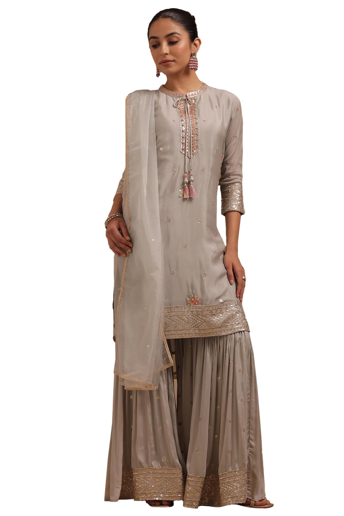 Soch Women Chinon Embroidered Suit Set Sequins