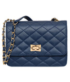 ADISA Womens Girls Quilted Cross Body Sling Bag (SL5059-Blue)