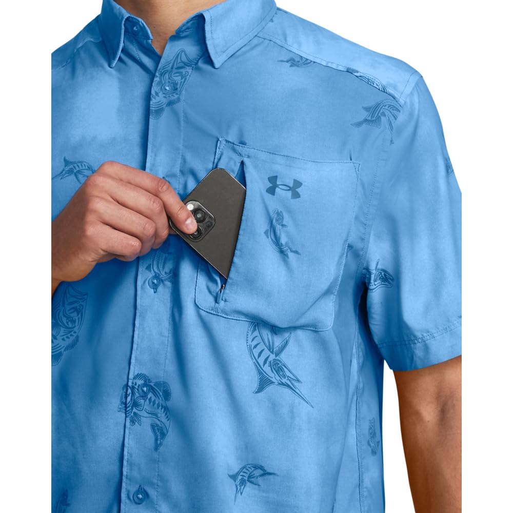 Under Armour Men's Dockside Short Sleeve T-Shirt , (444) Viral Blue / Photon Blue / Photon Blue, Large