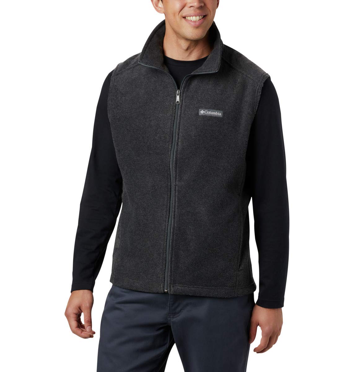 columbia Mens Steens Mountain Vest, charcoal Heather, Large