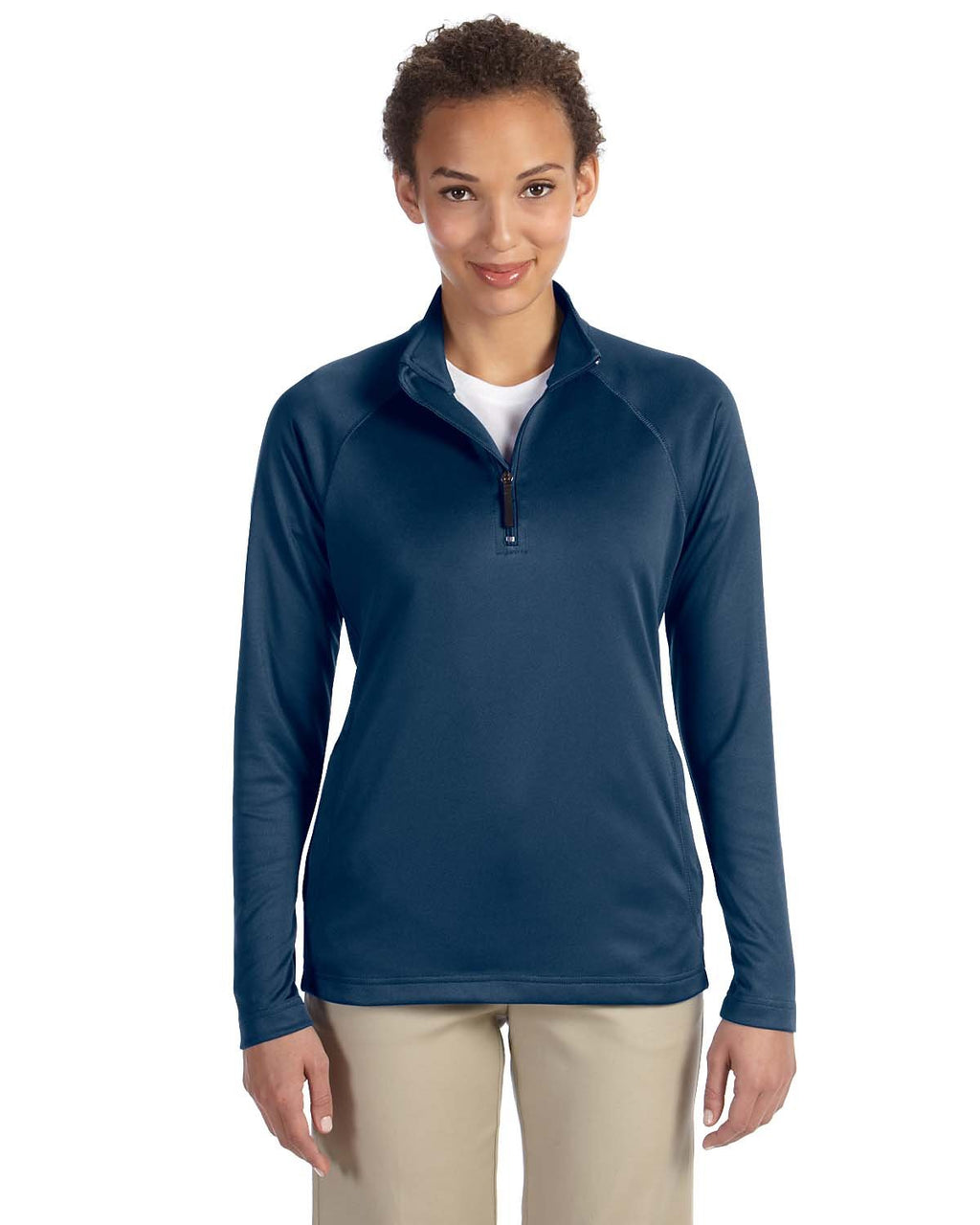 Ladies Stretch Tech-Shell compass Quarter-Zip - DK gREY HEATHER - S(D0102H7Y5VX)
