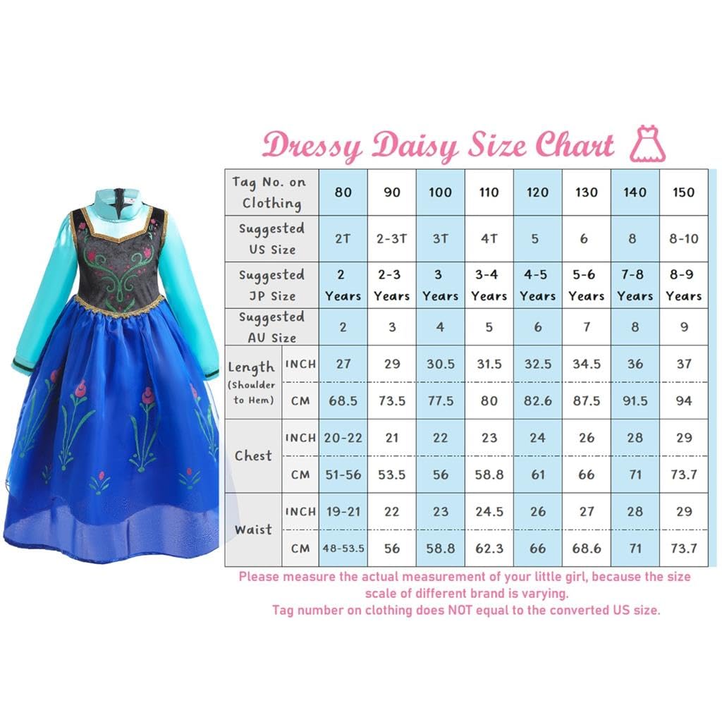 Dressy Daisy Toddler Little Girls' Ice Princess Sister Costume Dresses Birthday Halloween Christmas Fancy Party OutfitSize 5
