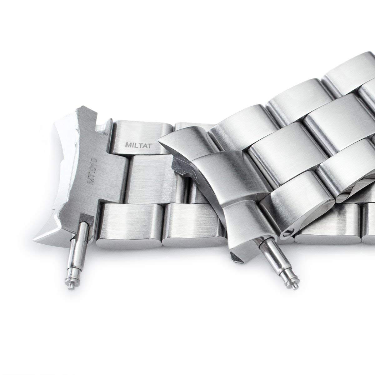 MiLTAT Watch Band for Seiko SKX007 SKX009 7002, Super-O 22mm Tapered to 20mm Clasp