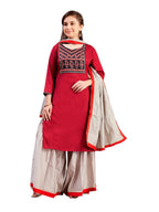 Aarika Girls Ethnic Wear Maroon Colour Floral Print Rayon Kurti-(8-15 Years)-(Kurti-Tr-K-889)