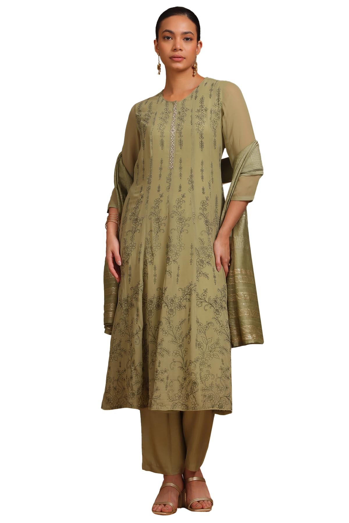 Soch Women Georgette Embroidered Suit Set with Thread Work