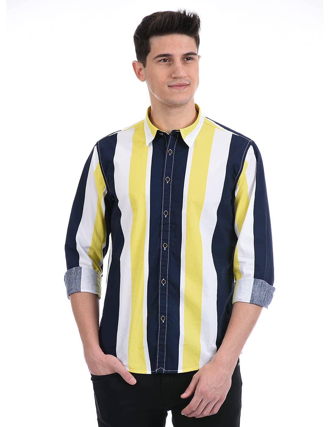 Pepe Jeans MenS Striped Regular Shirt (Pm307146_Navy Xl)