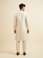 Manyavar Mens Art Silk Jacquard Embroidered Kurta Pyjama Set