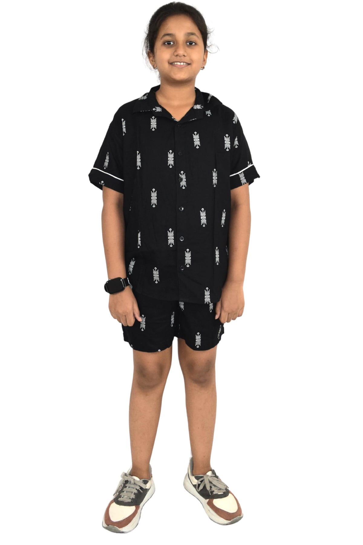 SHOPmOZO Night Suit Set for Girls Pure Cotton Half Shirt & Matching Shorts | Soft Breathable Night Dress| Top Bottom Nikkar Set  13-14