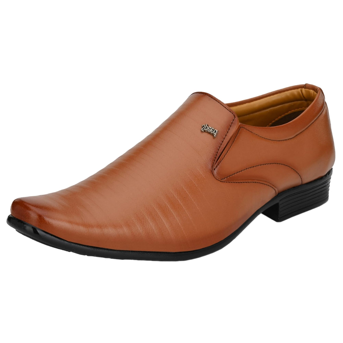 Leatherkraft Striped Formal SlipOn Shoes Tan 8