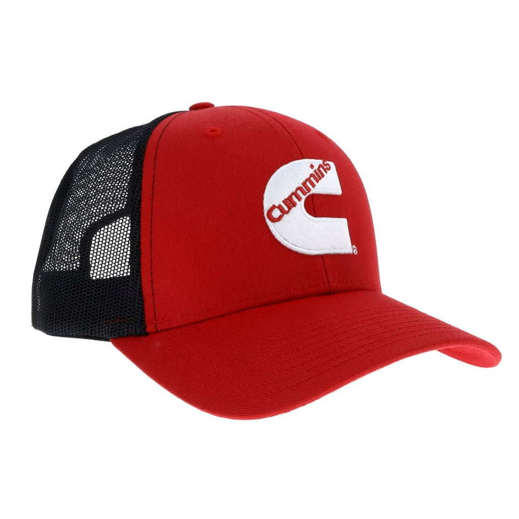 Cummins Trucker Hat CMN34732 Mens and Womens Mesh Back Baseball Cap Snapback Cummins Trucker Hat Diesel Tech Ball Cap - Red