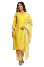 W For Woman Women'S Viscose Kurta, Slim Pant & Dupatta (23Auws10291-220773_Citric Yellow
