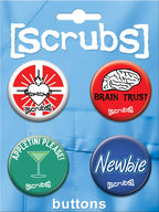 Ata-Boy Scrubs Assortment #2 Set of 4 1.25 Collectible Buttons