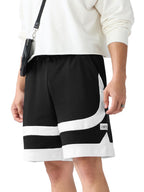 The Souled Store Black Factor Men and Boys Drawstringed Solid Regular Fit Knee Length Cotton Bermuda Shorts
