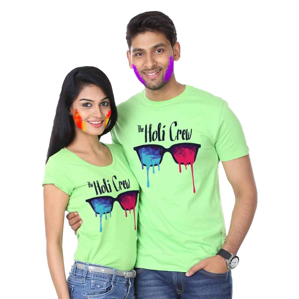 Bon Organik Couple Holi Crew T-Shirt (COUPLEHOLIBON1229_Mens XXL)
