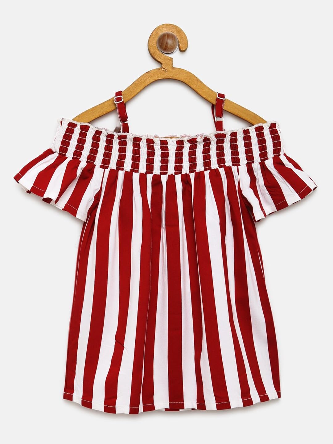 Pepe Jeans Cotton GirlS Striped Regular Shirt (Pg301522_Red 6)