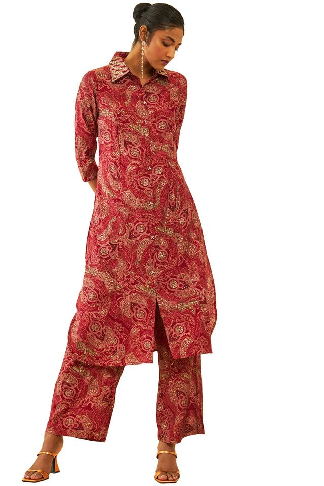 Soch Women Muslin Thread Work Jumpsuit