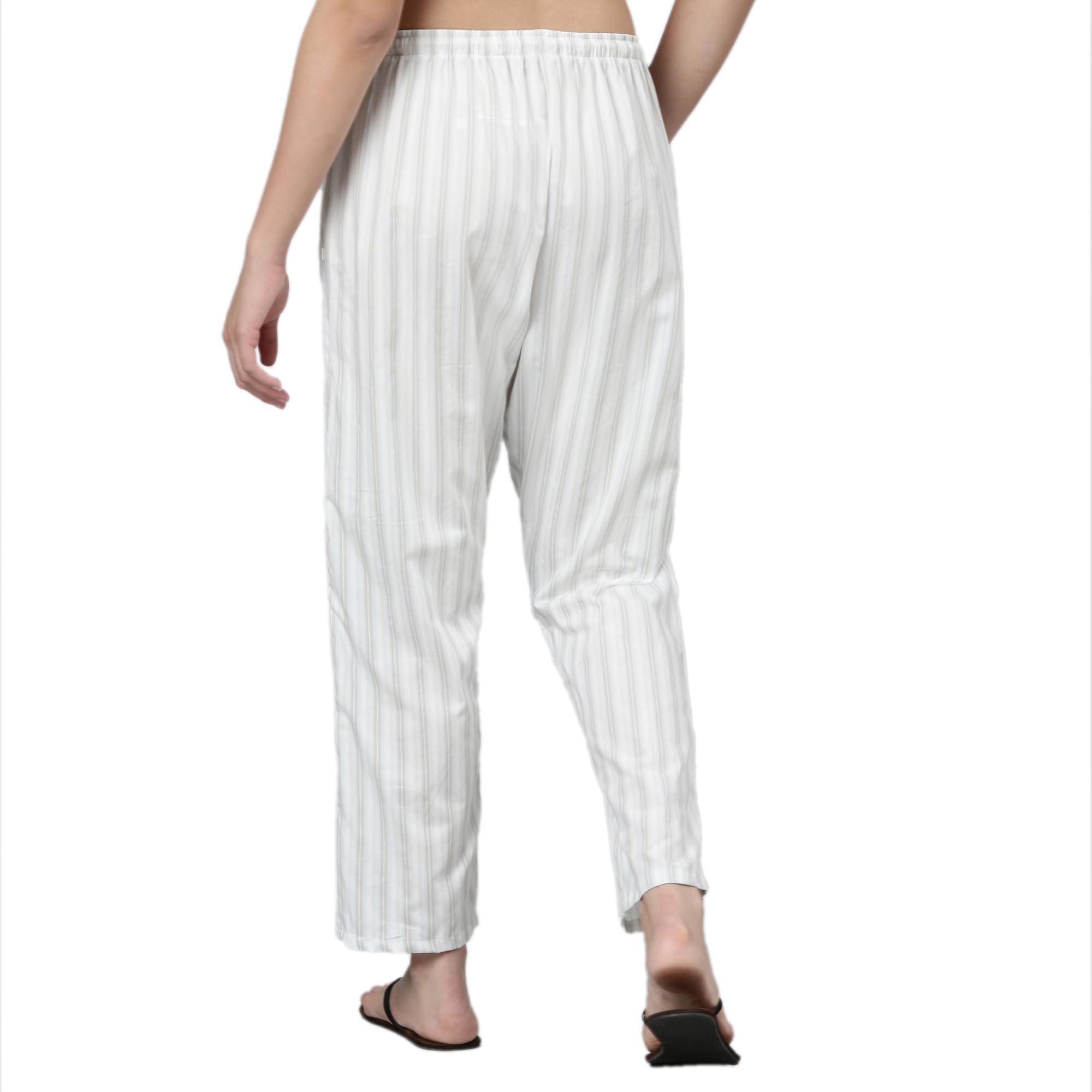 Enamor E4A5 Mid-Rise Straight Leg Pant for Women with Side Pockets