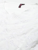 Ishin WomenS White Embroidered Crop Top