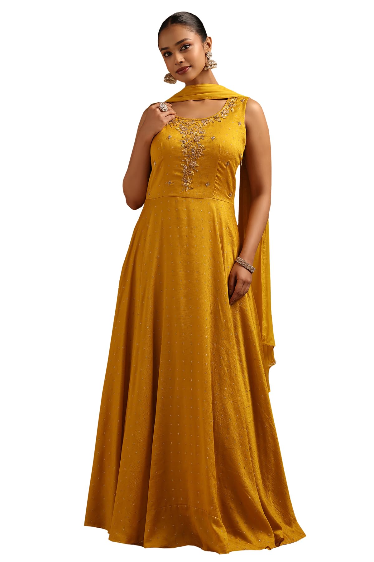 Soch Women Vichitra Floral Gown with Cutwork