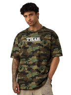 The Souled Store Thar: Off-Road Men and Boys Short Sleeves Round Neck Graphic Printed Camouflage Oversized T-Shirt