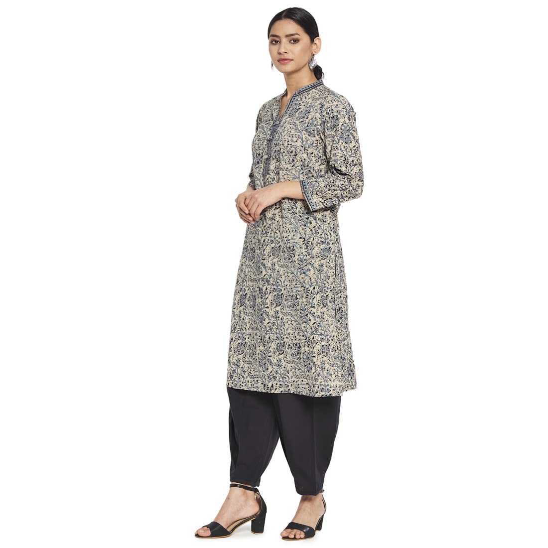 Fabindia Multicolour Cotton Printed Knee Length Kurta