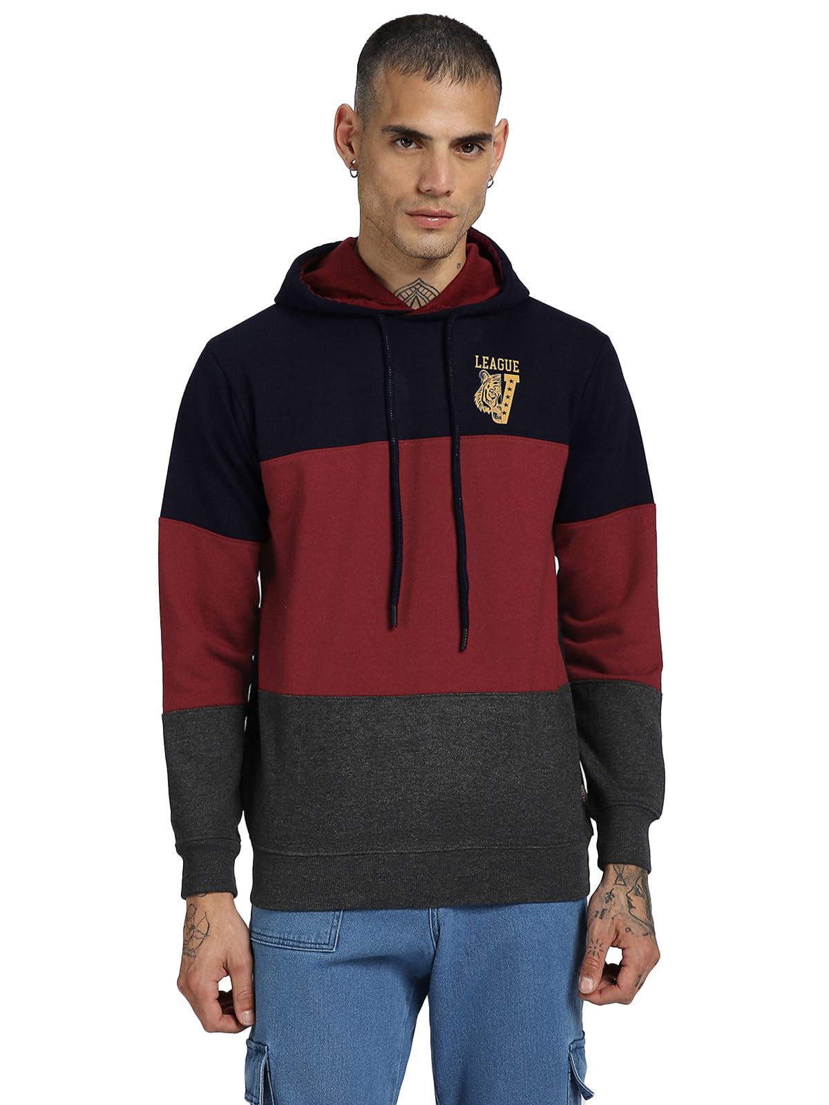 Veirdo Men's Hoodie Cotton Fleece Regular Fit Full Sleeve Graphic Printed Sweatshirt