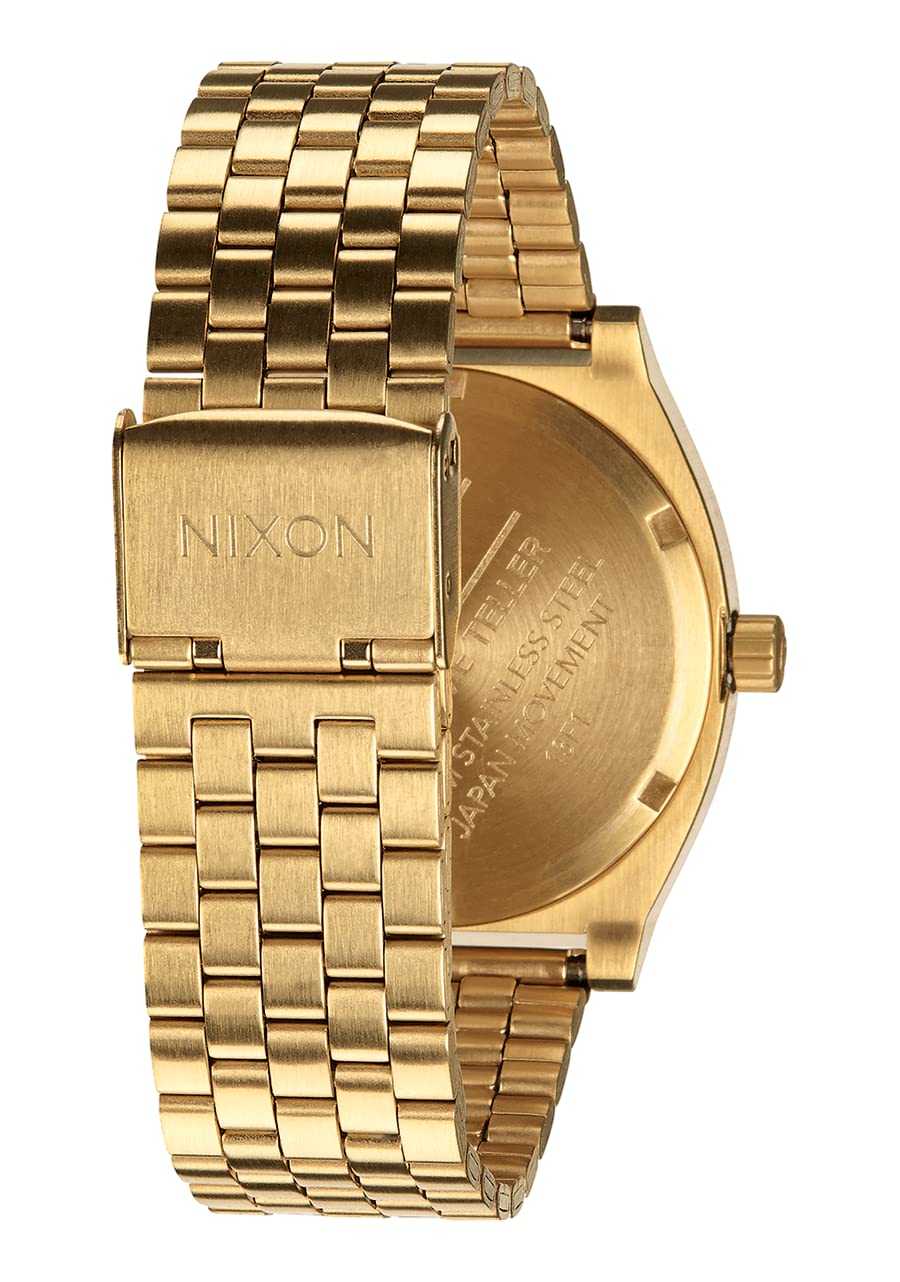 NIXON Time Teller A045 - All Gold / Gold - 100m Water Resistant Men's Analog Fashion Watch (37mm Watch Face, 19.5mm-18mm Stainle
