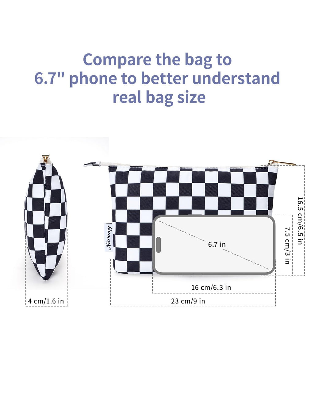 Narwey Small Makeup Bag for Purse Travel Makeup Pouch Cosmetic Bag Zipper Pouch Bags for Women