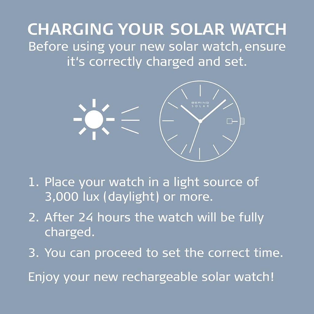 BERING Men Analog Solar Collection Watch with Stainless Steel Strap & Sapphire Crystal, Grey/Dark Grey, 40, Grey/Dark Grey